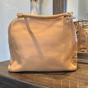 Hogan Leather Shoulder / Crossbody Bag – Neutral Beige